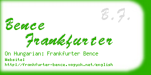 bence frankfurter business card